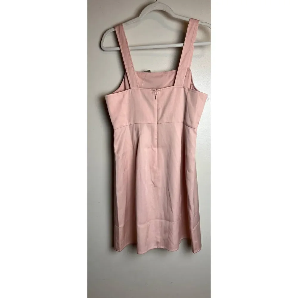 J. Crew Sleeveless Square Neck A-Line Blush Dress in Gramercy Twill NWT Sz. 10